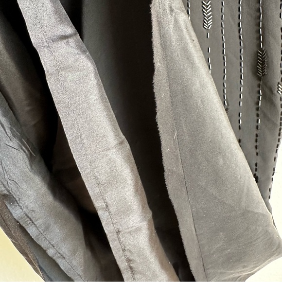 Eileen Fisher Beaded Silk Crepe De Chine Striped Scoop Neck Sz XL DEFECTS - Picture 11 of 12